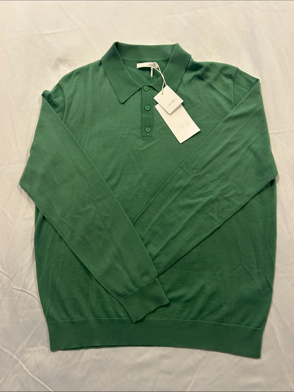 Zara Emerald Green Long Sleeve Polo Sweater